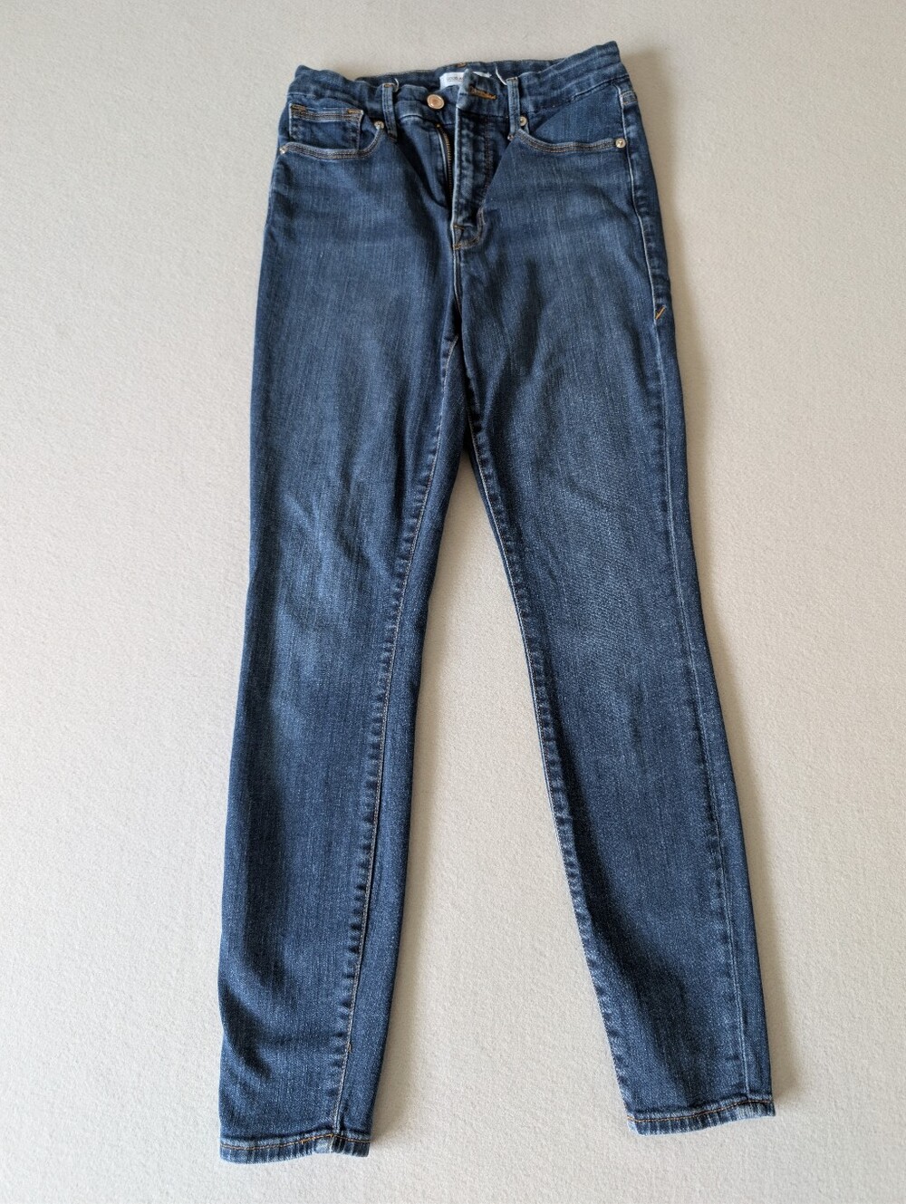 Good American Good Legs Extra Stretch Mid Rise Dark Wash Skinny Jeans 6/28 image 2